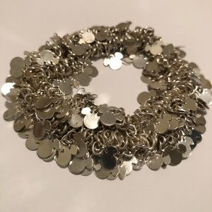 Stretchy Silver Disney Mickey Head Bracelet